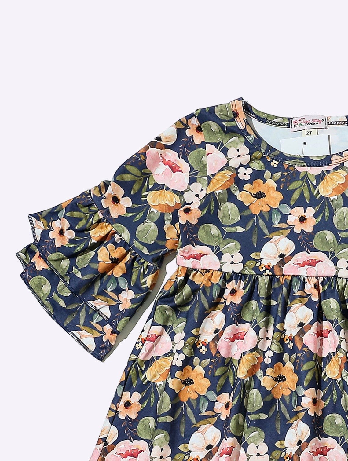 Clothing for Toddler Girl - Navy Wispy Floral Girls Set