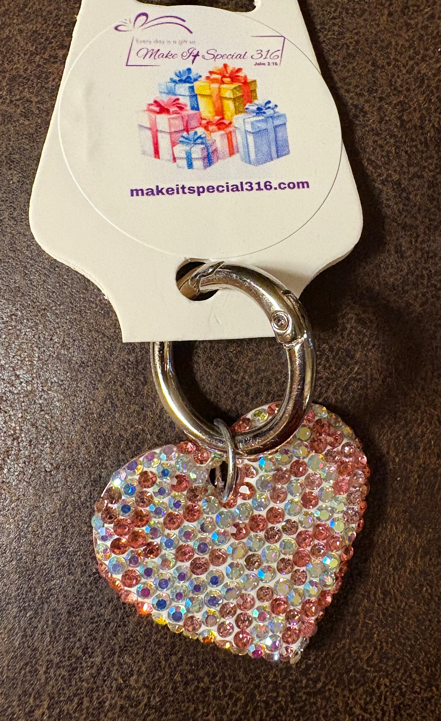 Bling Bling!! Heart Shaped Rhinestone Pet ID Tag engravable on back