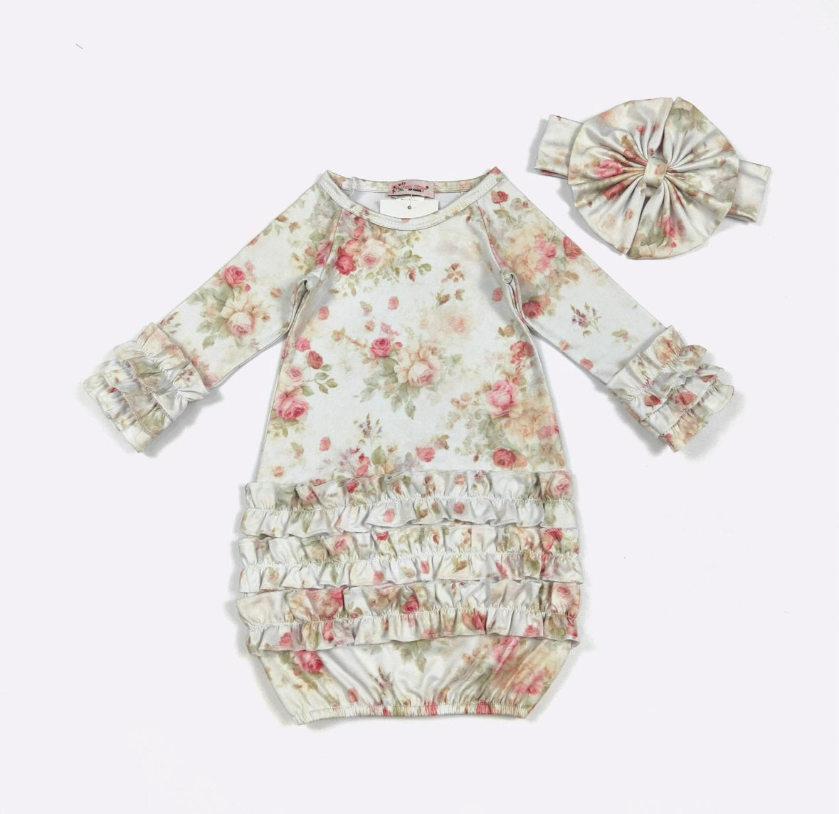 Clothing for Baby Girl - Rosebud Antique Baby Gown fits Newborn to 3 Months
