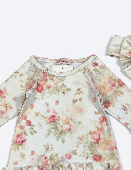 Clothing for Baby Girl - Rosebud Antique Baby Gown fits Newborn to 3 Months
