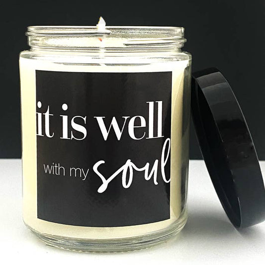 It Is Well - White Gardenia 8oz Glass Candle