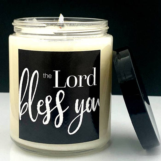 The Lord Bless You - Mahogany Teakwood 8oz Glass Candle