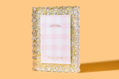 Acrylic Picture Frame - Medium - Pearl + Gold Confetti