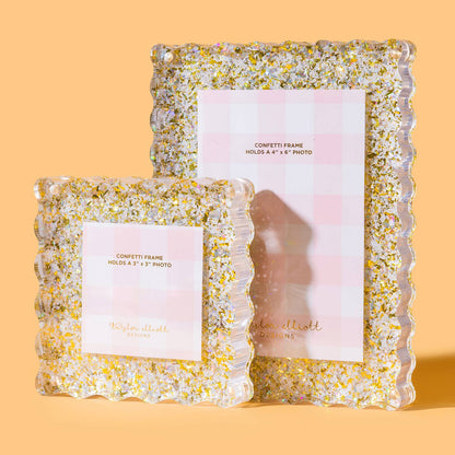 Acrylic Picture Frame - Small - Pearl + Gold Confetti