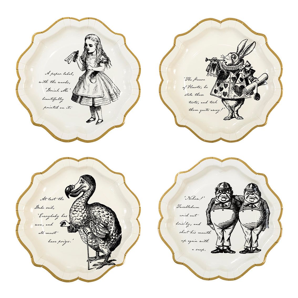 Alice in Wonderland Paper Plates - 12 Pack Talking Tables