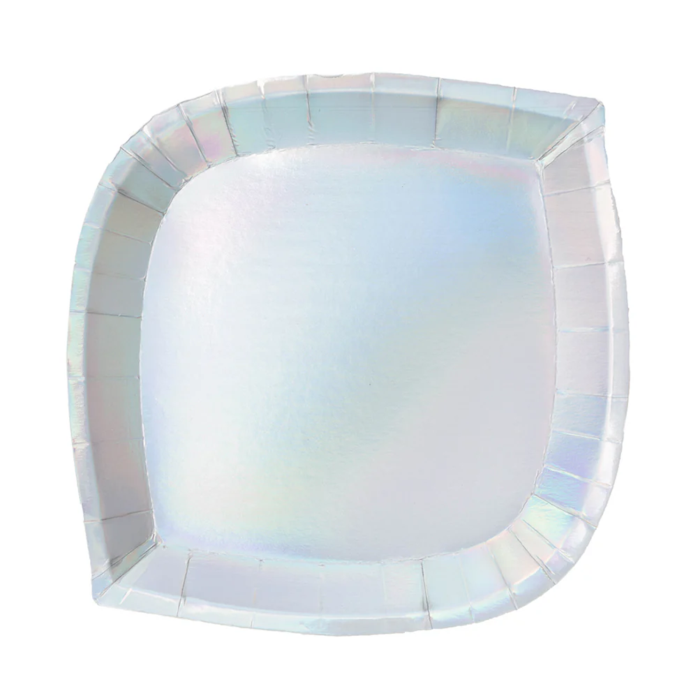 Posh Stellar Dinner Plates - Iridescent 8 per pack by Jollity & Co