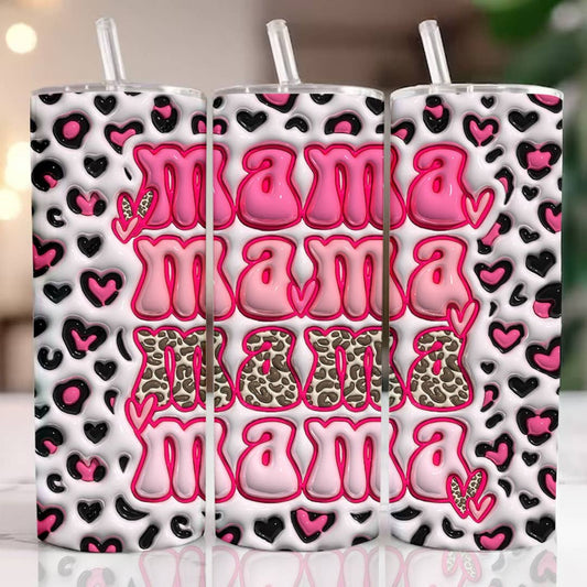 Pink 3D Retro Mama Tumbler, 20oz Skinny Tumbler, Mothers Day