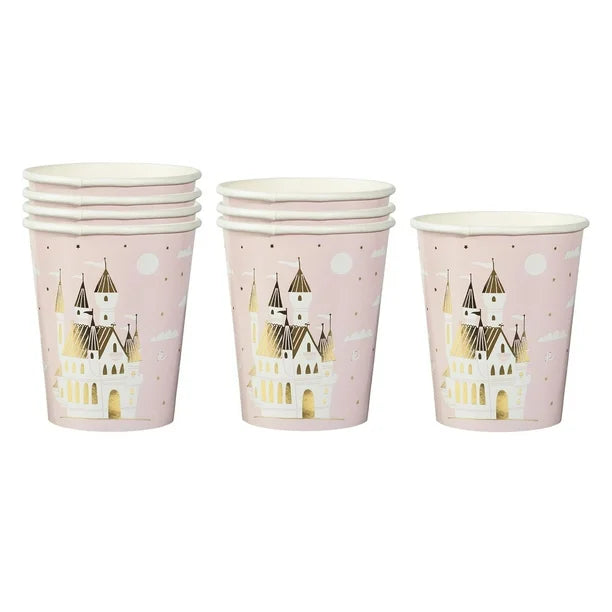 8 Pieces Party Paper Cups Pink Castle Theme DIY Decoration Tableware Kate Aspen