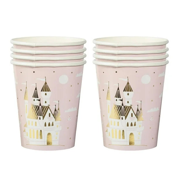 8 Pieces Party Paper Cups Pink Castle Theme DIY Decoration Tableware Kate Aspen