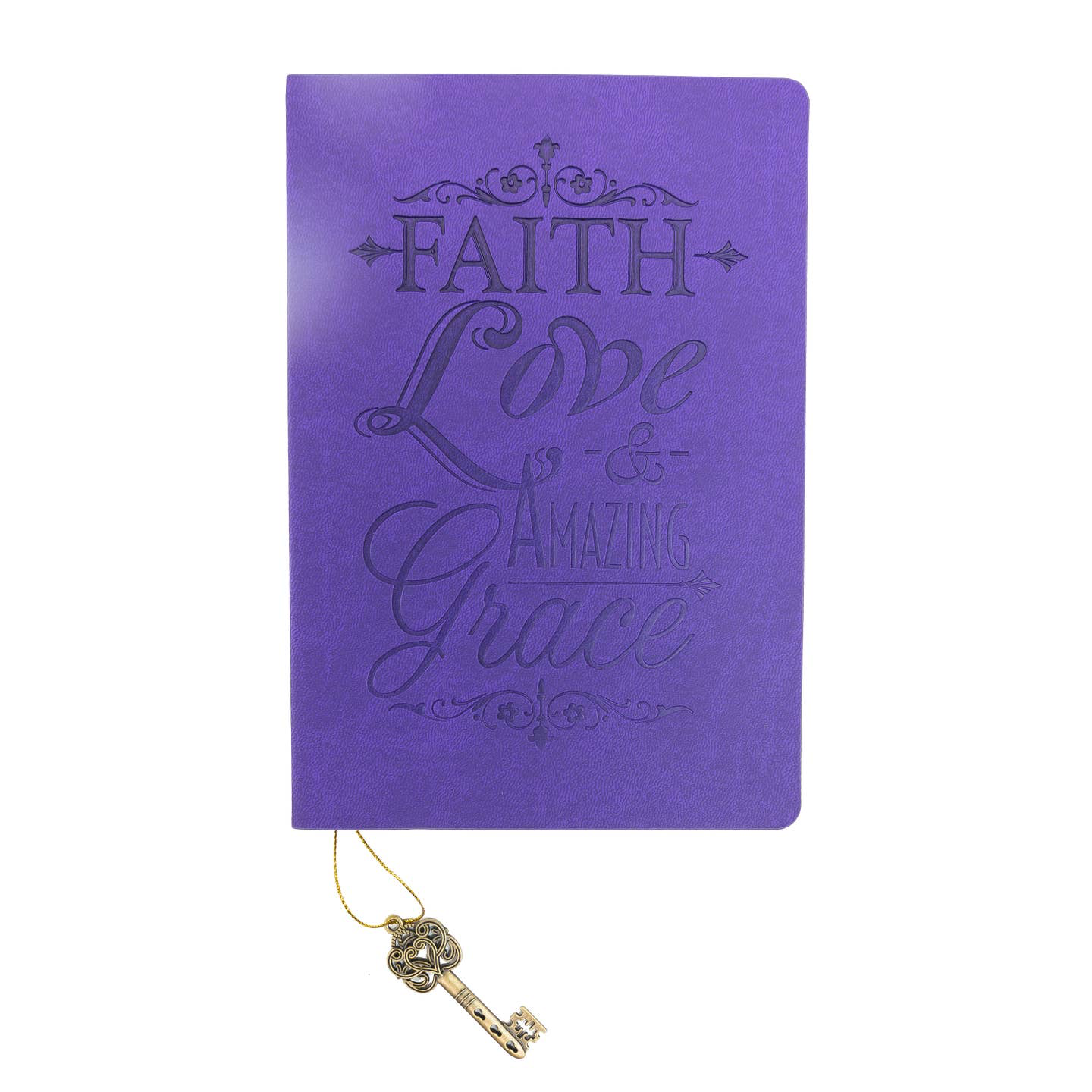 Dangle Journal : Leather Wrapped Purple Faith Love & Grace