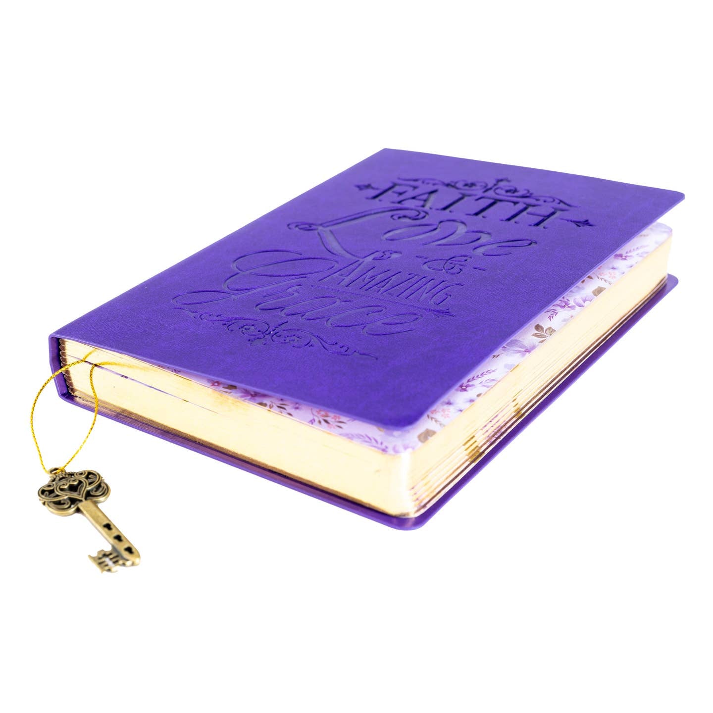 Dangle Journal : Leather Wrapped Purple Faith Love & Grace