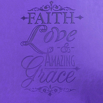 Dangle Journal : Leather Wrapped Purple Faith Love & Grace