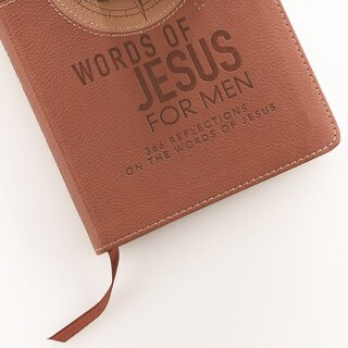 Words of Jesus For Men Saddle Tan Faux Leather Devotional