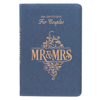 Mr. & Mrs. 366 Devotions for Couples Blue Faux Leather Devotional