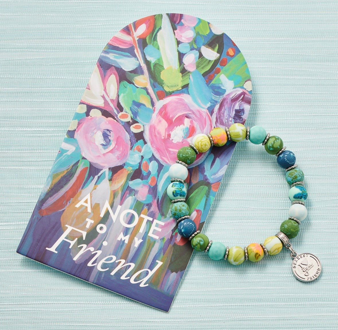 Friend Gift Bracelet - Faith Inspired - Handmade Polymer Clay Beads (people we love collection)