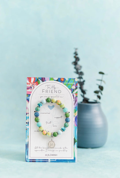 Friend Gift Bracelet - Faith Inspired - Handmade Polymer Clay Beads (people we love collection)