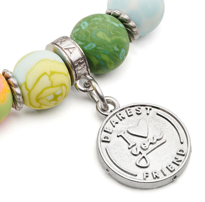 Friend Gift Bracelet - Faith Inspired - Handmade Polymer Clay Beads (people we love collection)