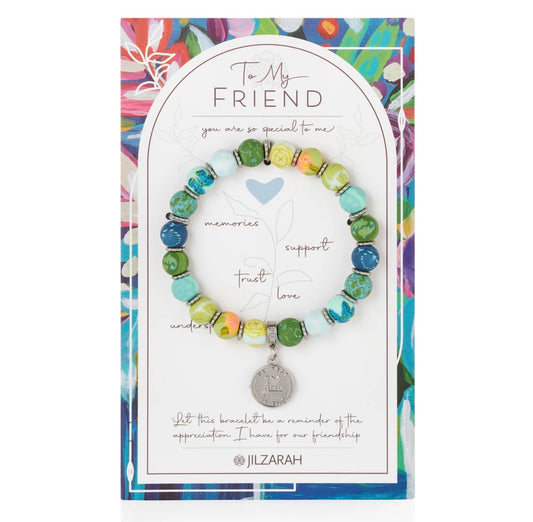 Friend Gift Bracelet - Faith Inspired - Handmade Polymer Clay Beads (people we love collection)