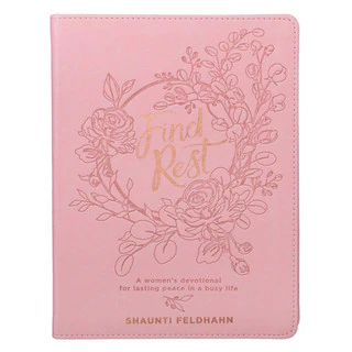 Find Rest Pink Faux Leather Devotional