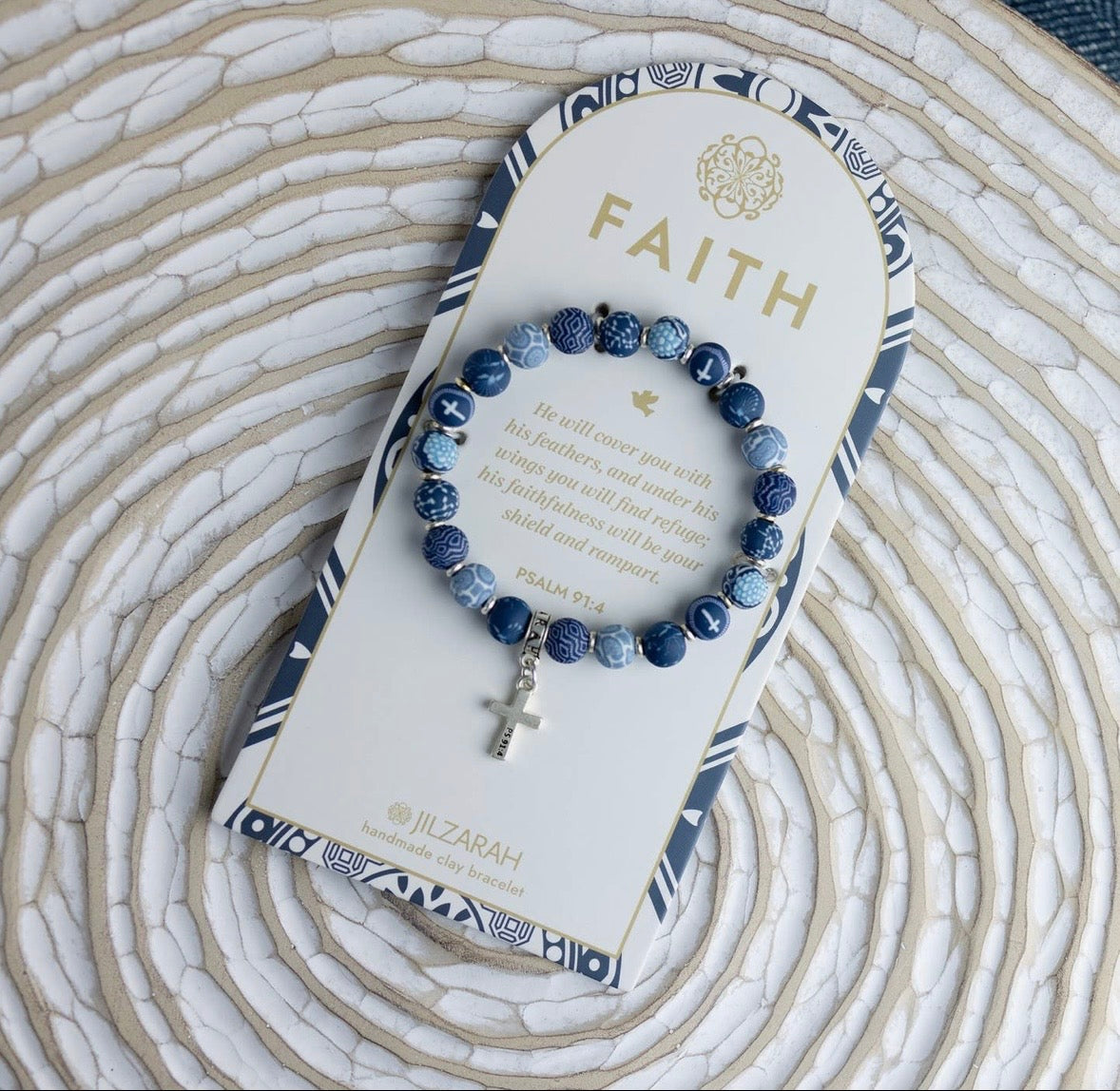 Faith Cross Clay Bead Bracelet – Available in 3 Colors