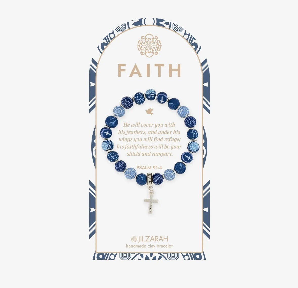 Faith Cross Clay Bead Bracelet – Available in 3 Colors