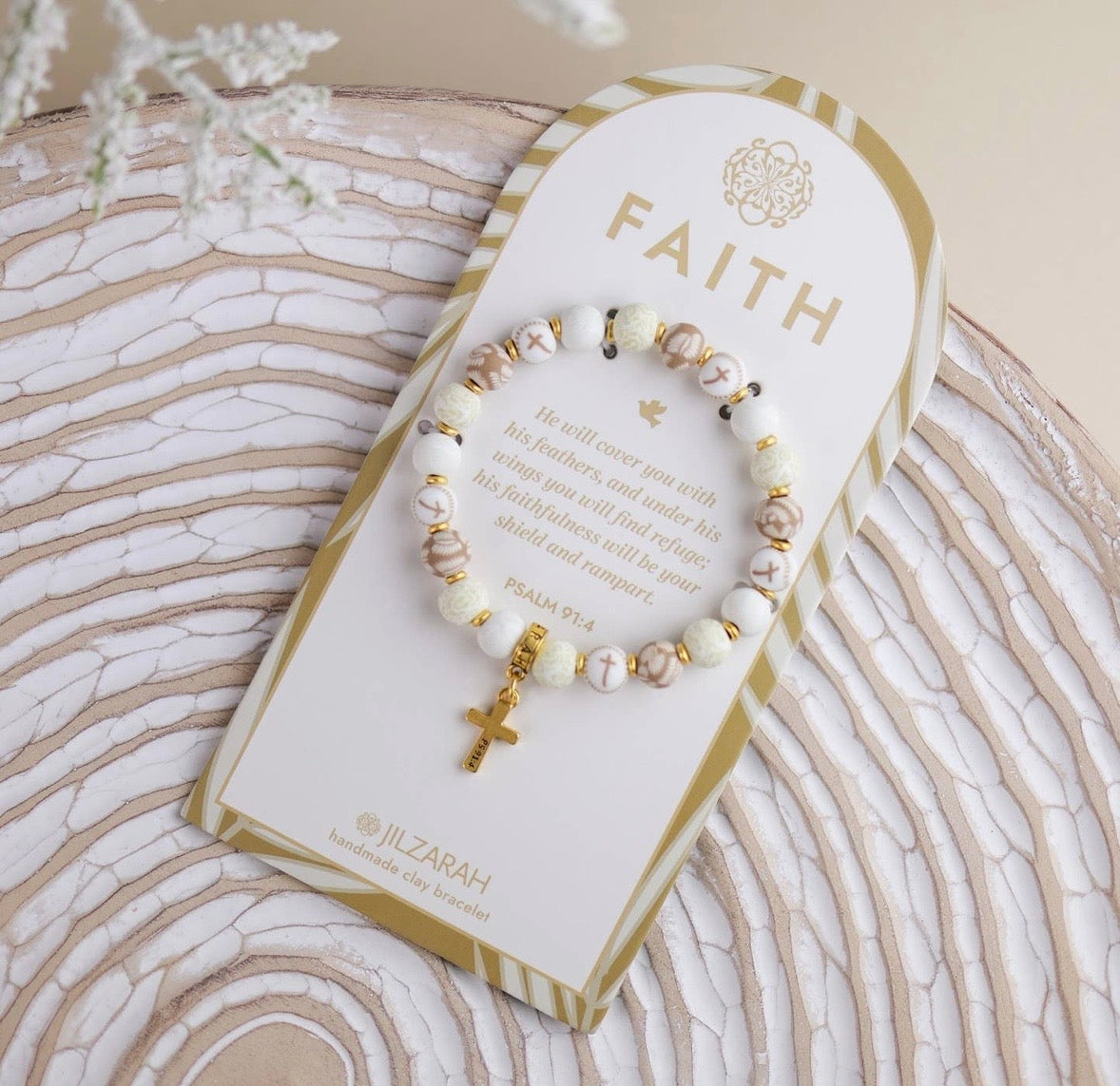 Faith Cross Clay Bead Bracelet – Available in 3 Colors