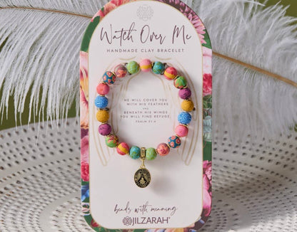 Watch Over Me Clay Bead Bracelet
