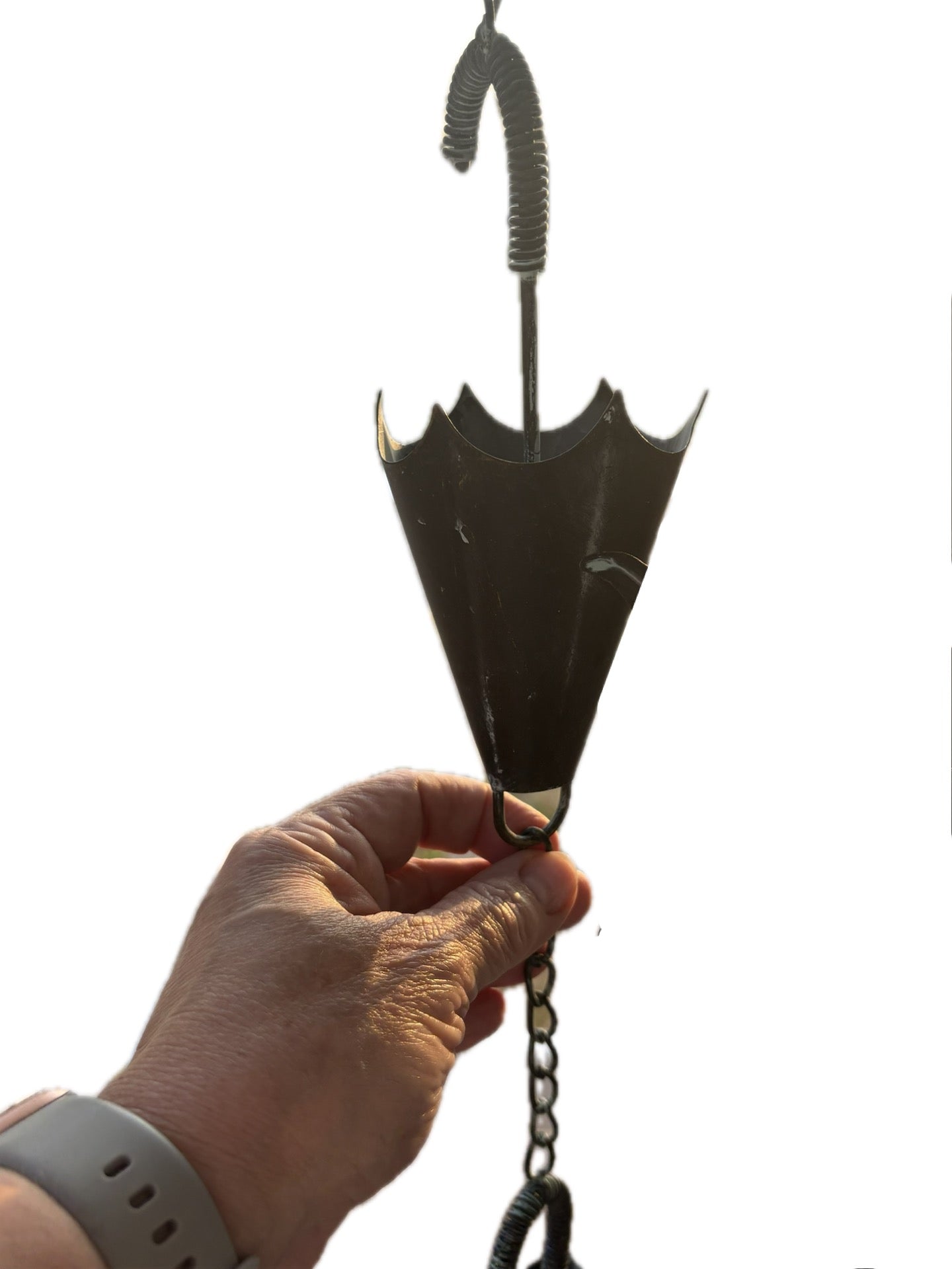 Rain Chain - 76" Long Antique Bronze Umbrella Windchime