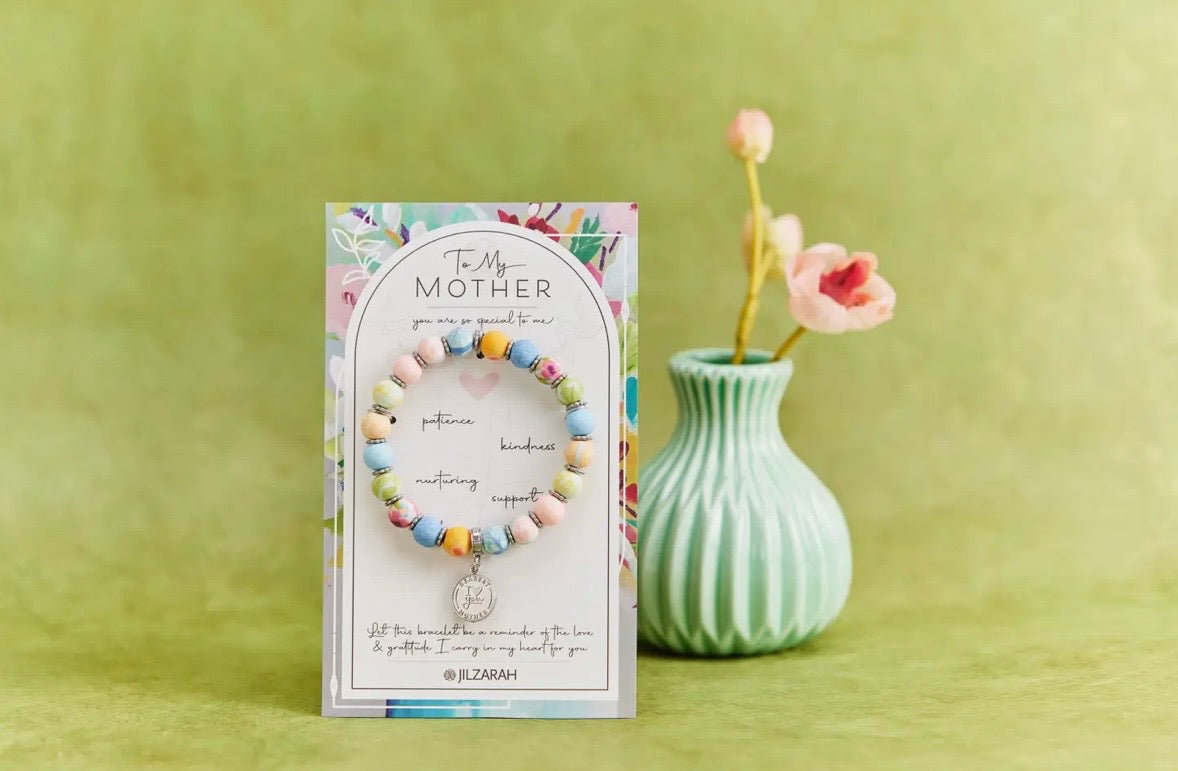 Mother Gift Bracelet - Faith Inspired - Handmade Polymer Clay Beads (People We Love Collection)
