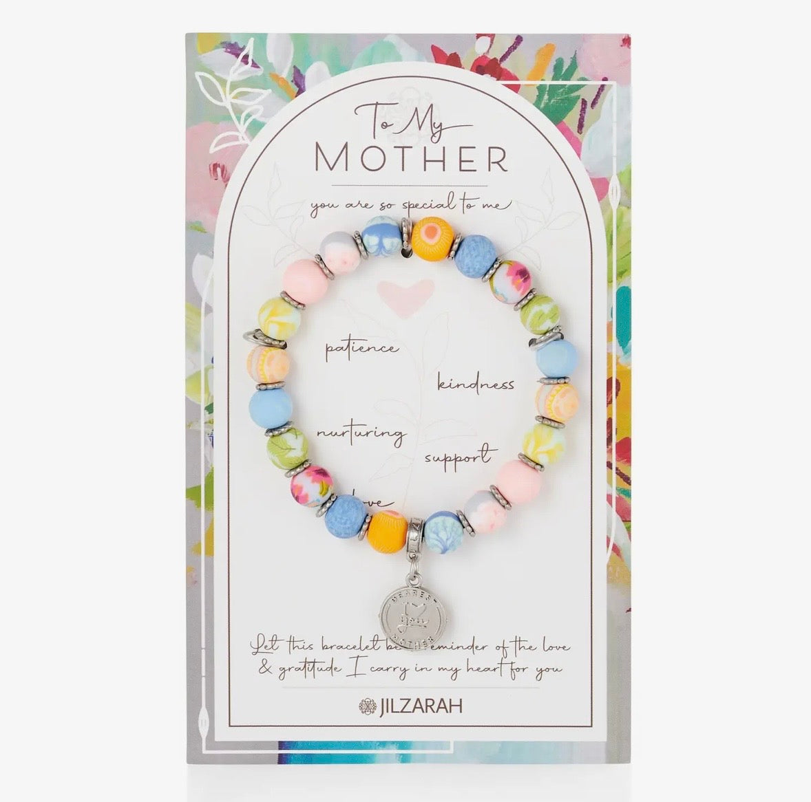 Mother Gift Bracelet - Faith Inspired - Handmade Polymer Clay Beads (People We Love Collection)
