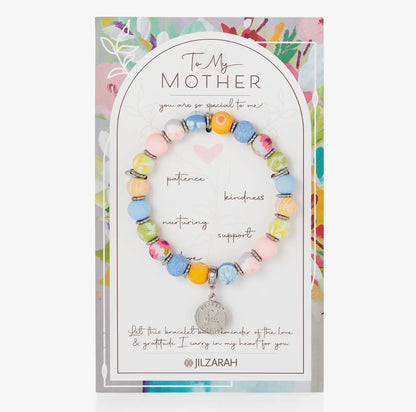 Mother Gift Bracelet - Faith Inspired - Handmade Polymer Clay Beads (People We Love Collection)
