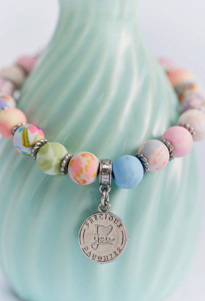Daughter Gift Bracelet - Faith Inspired - Handmade Polymer Clay Beads (People We Love Collection)