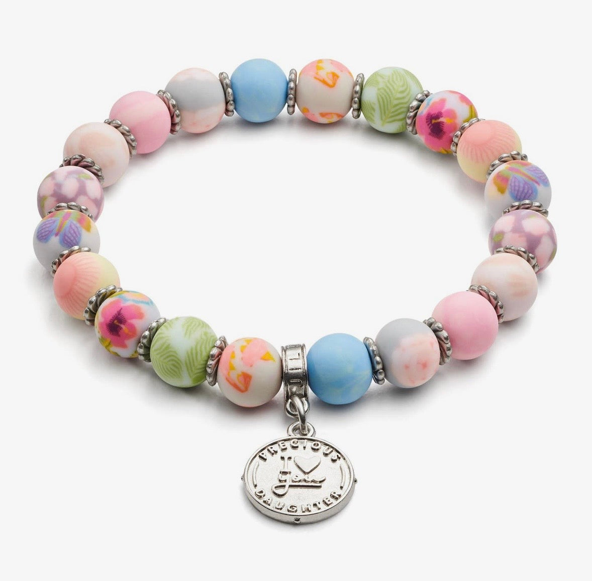Daughter Gift Bracelet - Faith Inspired - Handmade Polymer Clay Beads (People We Love Collection)
