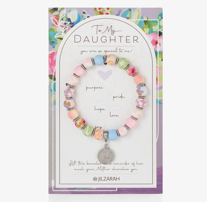 Daughter Gift Bracelet - Faith Inspired - Handmade Polymer Clay Beads (People We Love Collection)