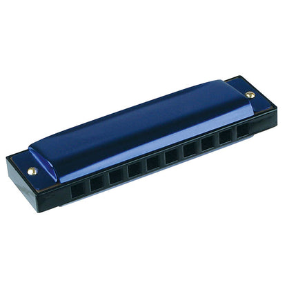 Neato! 4" Metal Harmonica, 10 Holes, Hinged Box, Asst Colors