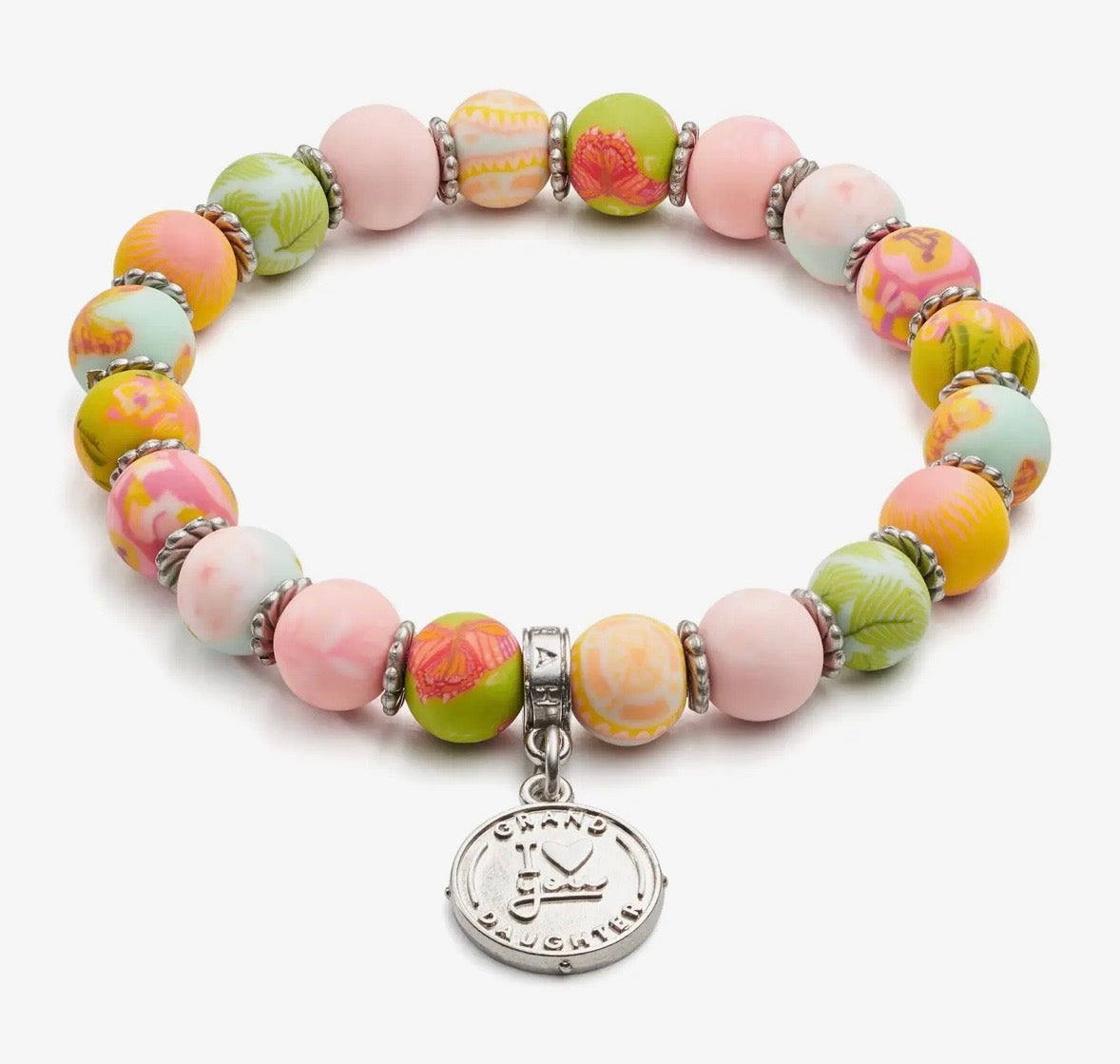 Granddaughter Gift Bracelet - Faith Inspired - Handmade Polymer Clay Beads (People We Love Collection)
