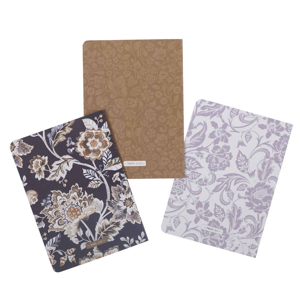 I Can Do All Things Honey-brown and Navy Large Notebook Set - Philippians 4:13