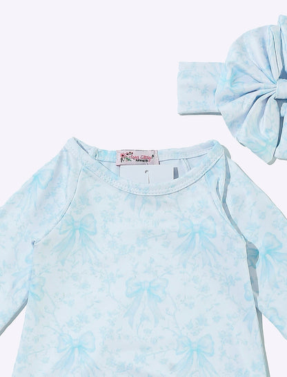Clothing for Baby Girl - Azul Bow Baby Gown