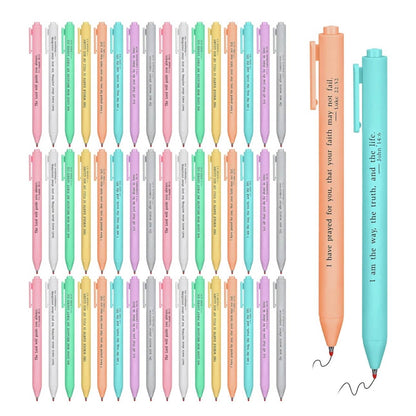 Super Cute Pastel Christian Gel Ink Pens with assorted Scriptures