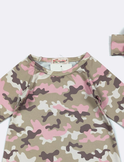 Clothing for Baby Girl - Girly Camo Baby Gown