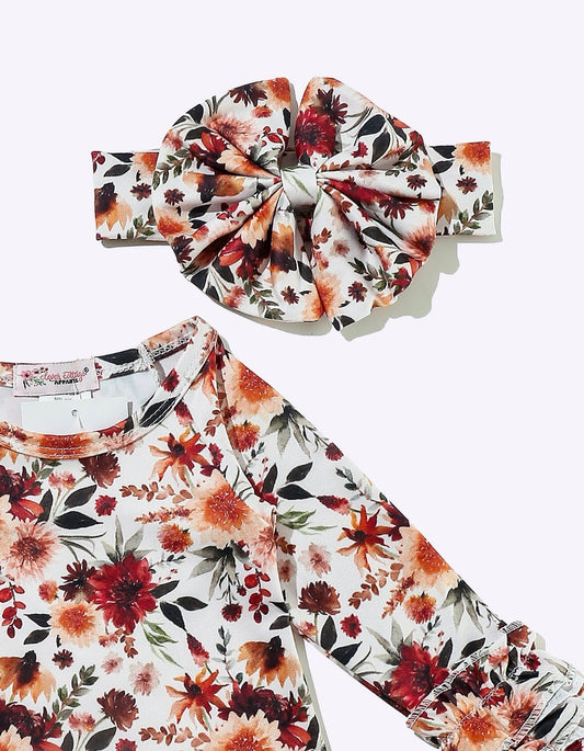 Clothing for Baby Girl - Mahogany Floral Baby Gown