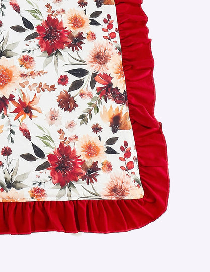 Baby Blanket - Mahogany Floral Blanket
