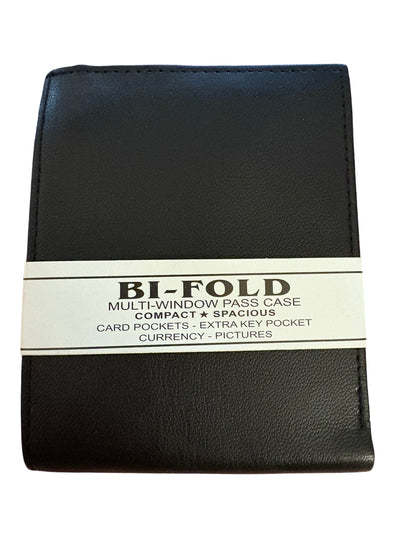 Men’s Wallet - Leather Bifold Fixed FlipUp Dual Window ID Mens