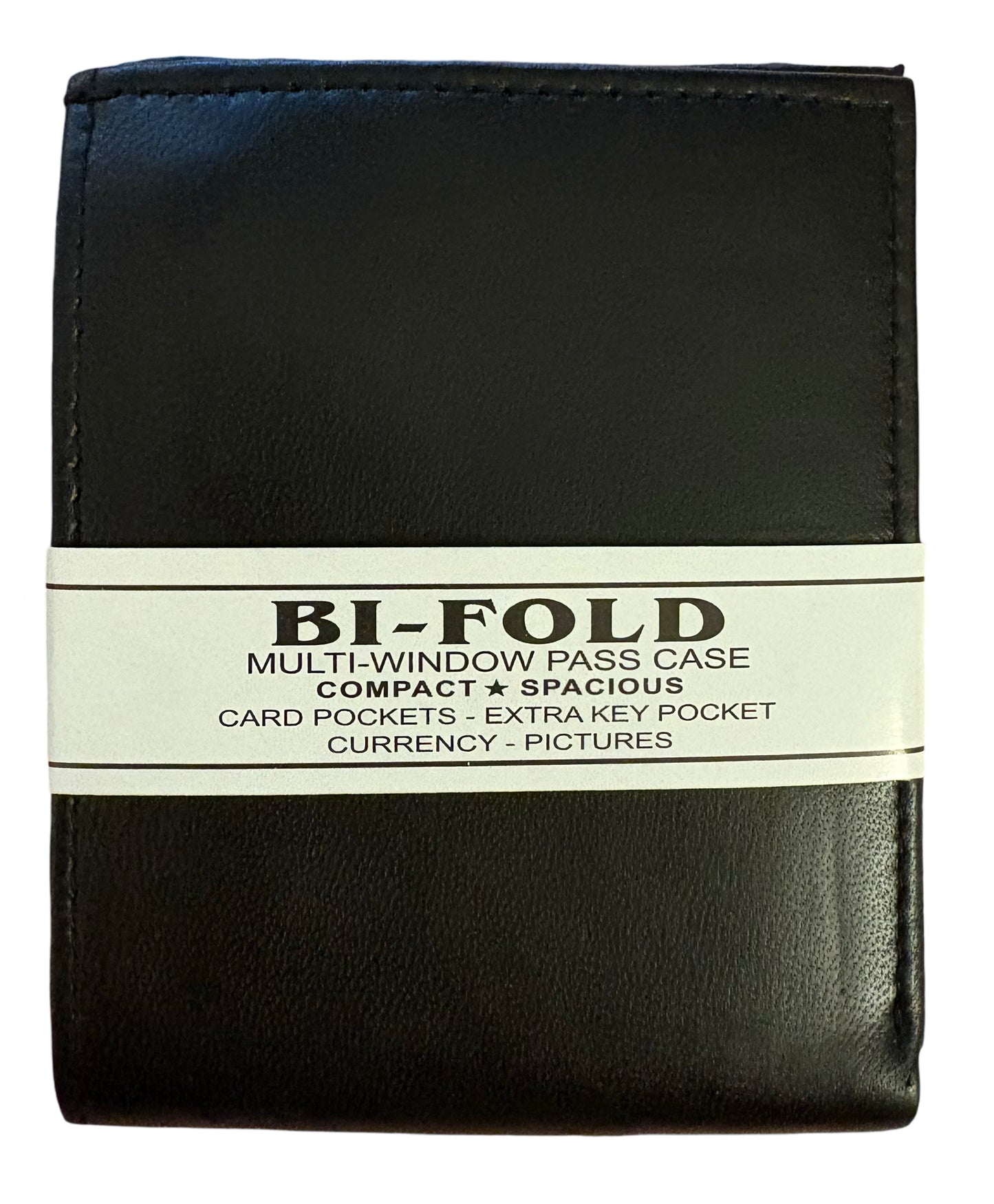 Men’s Wallet - Leather Bifold Fixed FlipUp Dual Window ID Mens with outside ID Wallet