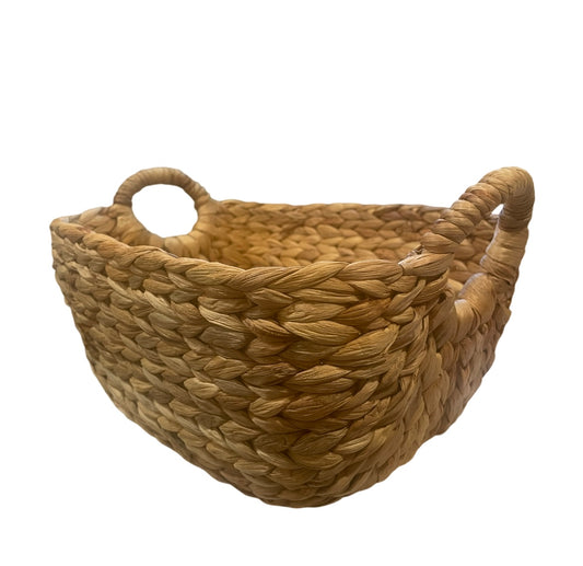 12” x 9” x 5” Seagrass Braided Basket with O-Ring Handles