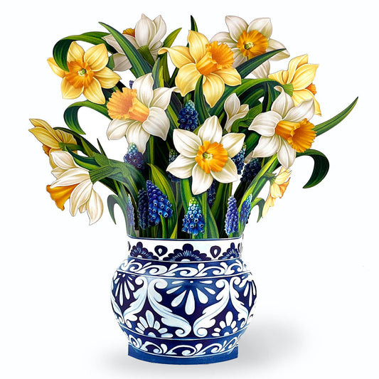 English Daffodils - Large pop up bouquet flower greeting card