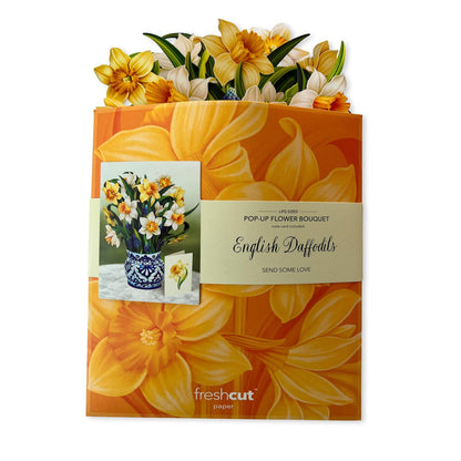 English Daffodils - Large pop up bouquet flower greeting card
