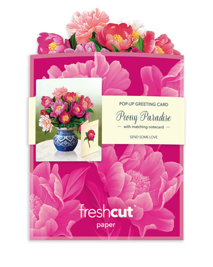 Mini Peony Paradise- mini pop up bouquet flower greeting card