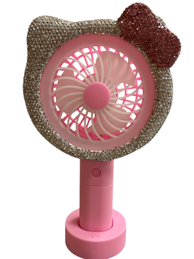 Bling Bling!! Mini Portable Pink Crystal Fan Kitty available in 2 colors