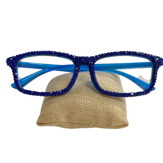 Bling Bling!! Blue Rhinestone Reading Glasses